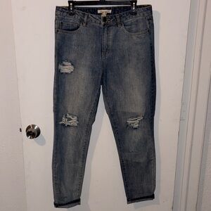 Life in Progress Ripped Blue Boyfriend Jeans